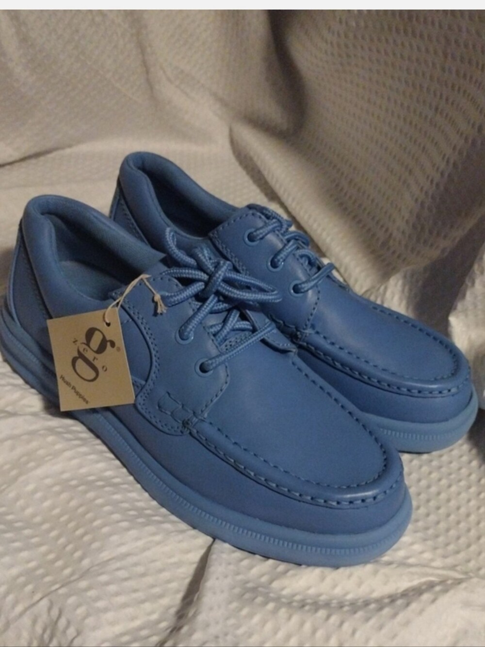 Hush Puppies Men’s Gus Light Blue Boat Shoes - Picture 11 of 11
